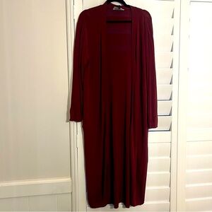 ELOQUII Throw on Duster Burgundy